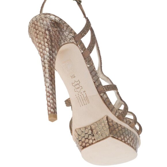 PELLE MODA Flirt Evening Sandal Bronze Snake - excellent condition - Picture 4 of 11